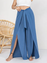 Load image into Gallery viewer, Plus Size Tied Slit Wide Leg Pants