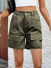 Load image into Gallery viewer, Pocketed High Waist Denim Shorts