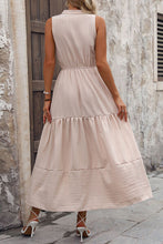 Load image into Gallery viewer, Decorative Button Notched Tiered Dress