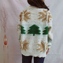 Load image into Gallery viewer, Snowflake Round Neck Long Sleeve Sweater