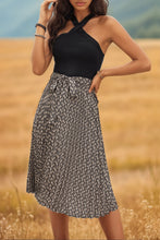 Load image into Gallery viewer, Crisscross Printed Halter Neck Dress