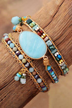 Load image into Gallery viewer, Handmade Natural Stone Beaded Triple Layer Bracelet