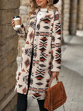Load image into Gallery viewer, Geometric Pocketed Dropped Shoulder Coat