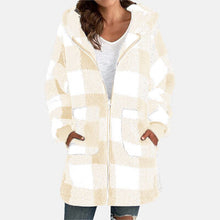 Load image into Gallery viewer, DOORBUSTER DEAL: Double Take Full Size Plaid Long Sleeve Hooded Coat