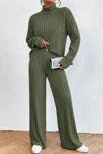 Load image into Gallery viewer, Mock Neck Dropped Shoulder Top and Pants Set