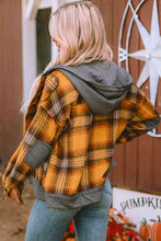 Load image into Gallery viewer, Plaid Hooded Button Front Jacket