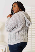 Load image into Gallery viewer, Woven Right Cable-Knit Hooded Sweater