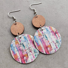 Load image into Gallery viewer, Round Shape Wooden Dangle Earrings