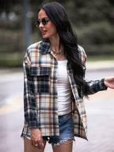 Load image into Gallery viewer, Plaid Dropped Shoulder Shacket