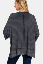 Load image into Gallery viewer, Zenana Washed Ribbed Drop Shoulder Half Sleeve Top