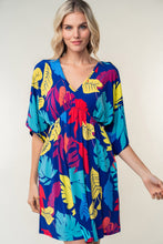 Load image into Gallery viewer, White Birch Full Size Printed V-Neck Mini Dress