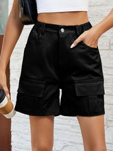 Load image into Gallery viewer, Pocketed High Waist Denim Shorts