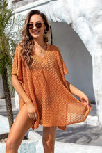 Load image into Gallery viewer, Openwork Slit Scoop Neck Cover Up