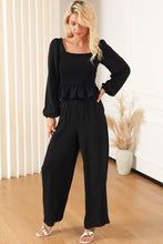 Load image into Gallery viewer, Smocked Square Neck Top and Pants Set