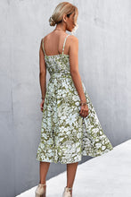 Load image into Gallery viewer, Floral Frill Trim Scoop Neck Spaghetti Strap Dress