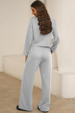 Load image into Gallery viewer, Round Neck Long Sleeve Top and Pants Set