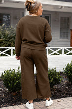 Load image into Gallery viewer, DOORBUSTER DEAL: Take Full Size Textured Long Sleeve Top and Drawstring Pants Set