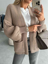 Load image into Gallery viewer, Open Front Dropped Shoulder Cardigan