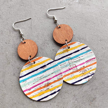 Load image into Gallery viewer, Round Shape Wooden Dangle Earrings