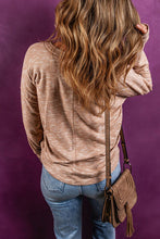 Load image into Gallery viewer, Half Button Dropped Shoulder Long Sleeve T-Shirt