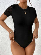 Load image into Gallery viewer, Lace Backless Round Neck Bodysuit