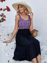 Load image into Gallery viewer, Openwork Wide Strap Midi Dress