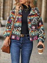 Load image into Gallery viewer, Geometric Dropped Shoulder Balloon Sleeve Outerwear