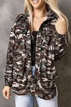 Load image into Gallery viewer, Camouflage Button Up Hooded Jacket