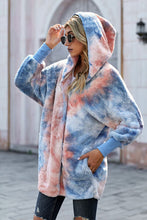 Load image into Gallery viewer, Tie-Dye Plush Hooded Jacket with Pockets