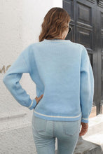 Load image into Gallery viewer, Skeleton Pattern V-Neck Long Sleeve Pullover Sweater