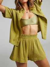 Load image into Gallery viewer, Texture Button Up Shirt and Shorts Set