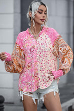 Load image into Gallery viewer, Printed Buttoned Lantern Sleeve Shirt