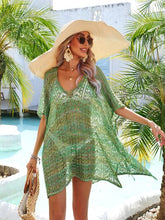 Load image into Gallery viewer, Slit Openwork V-Neck Cover Up
