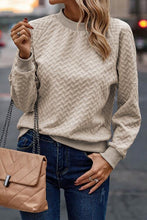 Load image into Gallery viewer, Texture Round Neck Long Sleeve Sweatshirt