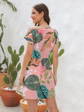 Load image into Gallery viewer, Drawstring Printed V-Neck Mini Dress