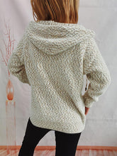 Load image into Gallery viewer, Zip Up Drawstring Long Sleeve Hooded Sweater