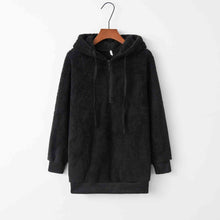 Load image into Gallery viewer, Quarter-Zip Drawstring Teddy Hoodie