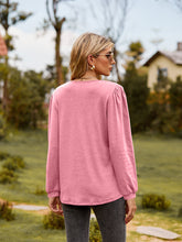 Load image into Gallery viewer, Puff Sleeve Ruffle Trim Blouse