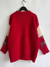 Load image into Gallery viewer, Sequin Christmas Tree &amp; Reindeer Round Neck Sweater