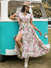 Load image into Gallery viewer, Floral V-Neck Slit Dress