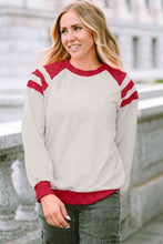 Load image into Gallery viewer, Contrast Round Neck Long Sleeve Sweatshirt