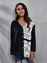 Load image into Gallery viewer, Contrast Button Up Long Sleeve Shirt