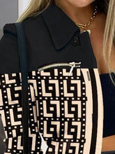 Load image into Gallery viewer, Printed Button Up Zip Detail Shacket