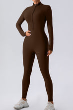 Load image into Gallery viewer, Half Zip Mock Neck Active Jumpsuit
