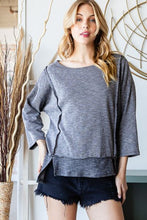 Load image into Gallery viewer, Reborn J Boat Neck Exposed Seam Slit Top