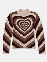 Load image into Gallery viewer, Heart Mock Neck Long Sleeve Sweater