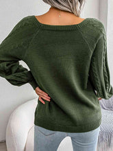 Load image into Gallery viewer, Decorative Button Cable-Knit Sweater