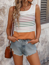 Load image into Gallery viewer, Striped Scoop Neck Wide Strap Tank