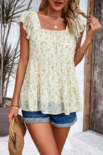 Load image into Gallery viewer, Printed Square Neck Cap Sleeve Blouse