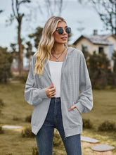 Load image into Gallery viewer, Zip Up Drawstring Long Sleeve Hooded Jacket
